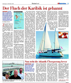 OÖN Nachrichten 24.09.2009 - Yachtcharter Schweden & Mitsegeln